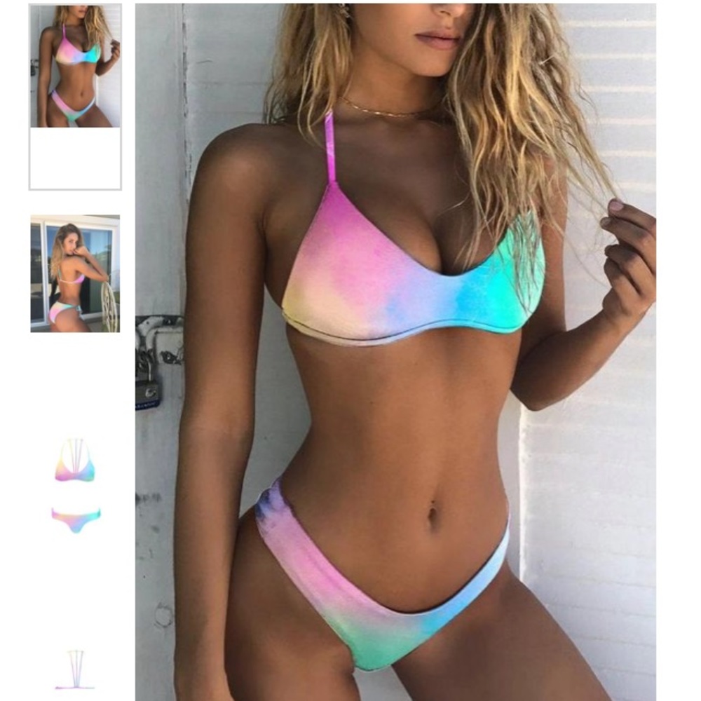 Plumeria swimwear bikini cotton candy tie dye 🌻